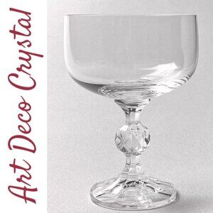 IMPORT‎ ASSOCIATES "Claudia" Vtg Art Deco Crystal Champagne Glasses *Set of 6*